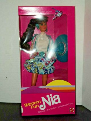 1989 Mattel Western Fun Nia Friend Of Barbie 9933
