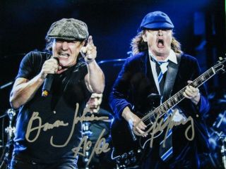 Brian Johnson Angus Young Ac Dc Celebrity Signed 8x10 Photo W/coa