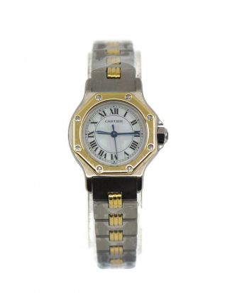 Cartier Octagon Automatic Two Tone Stainless Steel Watch