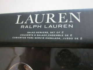 Ralph Lauren Equestrian Braid S/2 Salad Servers 18/10 SS NIB 2