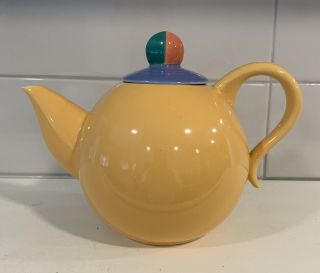 Vintage Lindt Stymeist Japan Colorways Teapot Yellow Multi Color 1980 