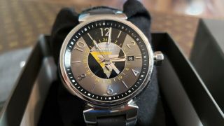 LOUIS VUITTON Tambour VVV Men ' s Automatic GMT Q1D31 Travel Luxury Watch 39.  5 mm 2