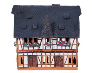 Ceramic Cone Incense Burner Collectible Miniature of The Town Hall in Schotten 2