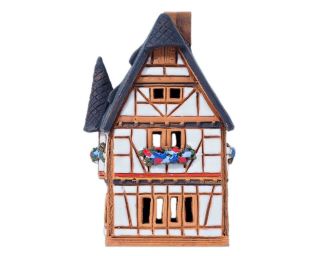 Ceramic Cone Incense Burner Collectible Miniature of The Town Hall in Schotten 3
