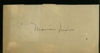 Marion Nixon Vintage Signed Page From Autograph Book