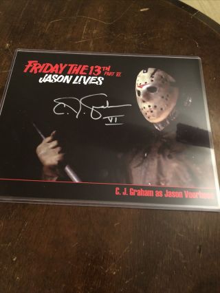 Cj Graham Signed 8x10 Photo Jason Voorhees Friday The 13th Part Vi