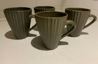 Jonathan Adler Mugs Pot A Porter Ribbed Pottery Rare Vintage 14 Oz Set Of 4