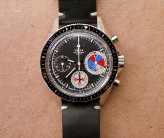Yema Yachtingraf Heritage - 39mm Chronograph On Leather Strap - Box And Papers