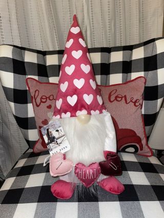 Rae Dunn Valentine’s Day 2021 “i Heart You” I ❤️ You Plush Gnome Nwt Great Gift