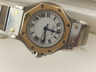 Cartier Santos Octagon 0907 Yellow Gold,  Steel Automatic Womens Watch 2
