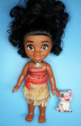 Disney Moana Petite Adventure Doll 6” Mini Doll & Pua Pig 2 " Pvc