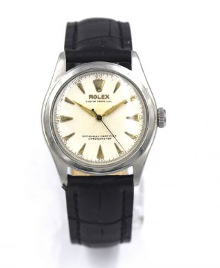 Vintage Rolex Oyster Perpetual 6106 Bubble Back Wristwatch Stainless Steel C1953