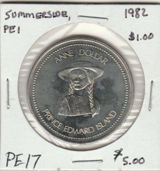 Summerside,  Pei 1982 Trade Dollar (anne Dollar)