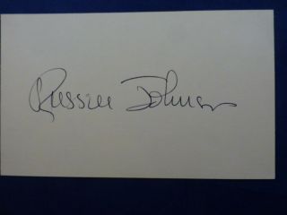 Russell Johnson Signed Index Card With