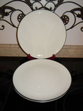 3pc Noritake Stoneware Colorwave Graphite 10 - 5/8 " Dinner Plates Pattern 8034