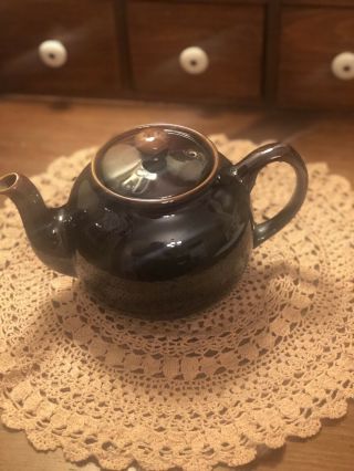 Vintage Sadler Dark Brown Betty Style Glossy Teapot England Collectible