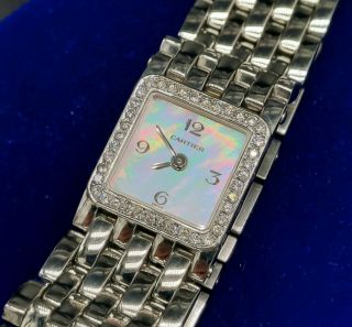 Cartier Panthere Ruban Diamond Bazel Ladies Wrist Watch 2420