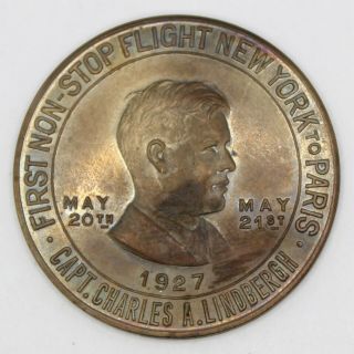 Lucky Lindbergh Coin Token Medal 1927 First Non Stop Flight York To Paris