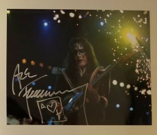 Kiss Ace Frehley Signed 8 X 10 Fireworks Les Paul Live Concert Color Photo