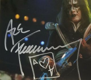 Kiss Ace frehley signed 8 x 10 fireworks Les Paul live concert color photo 2