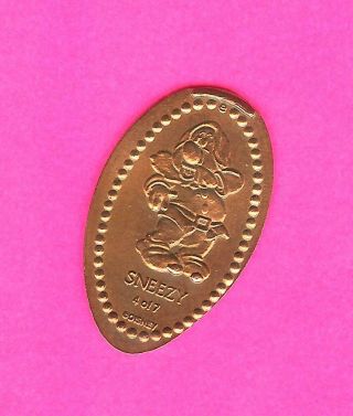 Disney " Sneezy " Snow White And The Seven Dwarfs Elongated Pressed Penny