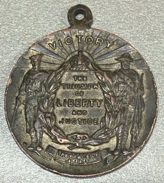 1919 Australian Schoolchildren Peace Medal Victory Triumph Of Liberty & Justice