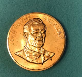 Vintage Collectable John Wayne (the Cowboy) Copper Coin Commemorative