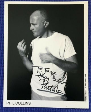 Phil Collins Signed 8” X 10” Photo.