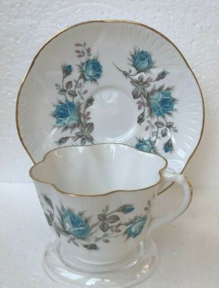 Shelley Fine Bone China Blue Rose With Gold Edge Dainty Unknown Name And Number