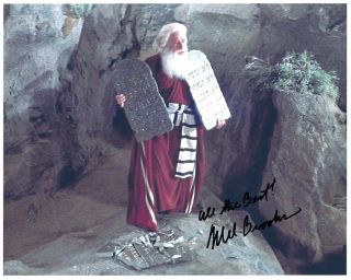 Mel Brooks Signed History Of The World 8x10 Uacc Rd Moses & 15 Commandments