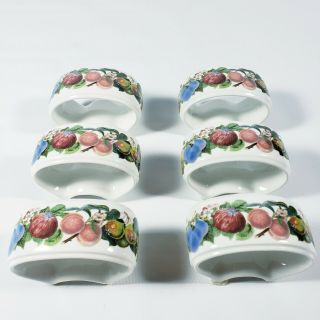 Set Of 6 Portmeirion Pomona Napkin Rings