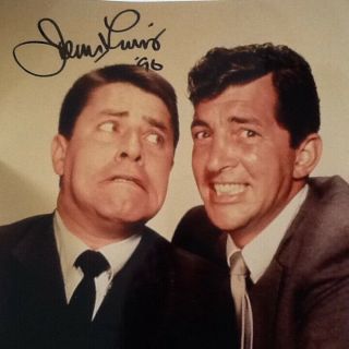Jerry Lewis Signed 8x10 Photo Movie Actor Dean Martin 50s Comedy Team Nutty