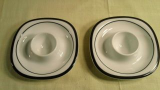 Rosenthal Concept 5 Anthracite Suomi Black Egg Cups Set Of 2 Fine Porcelain