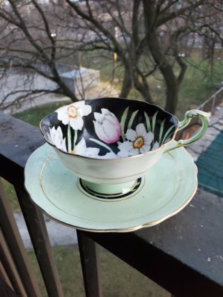 Gorgeous Paragon Teacup & Saucer Massive Floral Design Crack