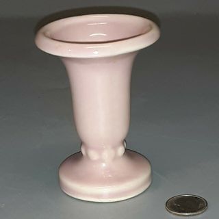 Vintage SHAWNEE Pottery Miniature Vase PINK MAUVE mrkd USA 2 7/8 