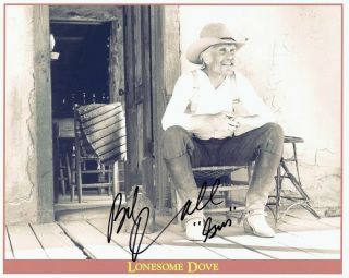 Robert Duvall Signed Lonesome Dove 8x10 W/ Gus & Moonshine Jug Front Porch