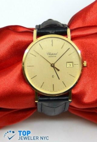 Chopard Geneve 18k Yellow Gold With Date Watch & Box