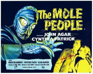 John Agar Signed The Mole People 8x10 W/ Iconic 50 