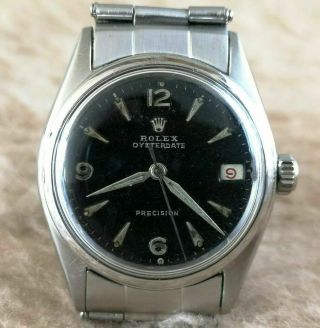 Rolex Oysterdate Precision 6066 30mm W/ Oyster Bracelet - Red Date Markers