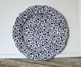 Vintage Lancaster Ironstone Blue Calico Chintz Charger Plate