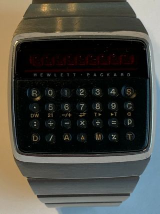 1976 Hewlett - Packard HP - 01 LED Calculator Digital Watch w/Box & Papers 6