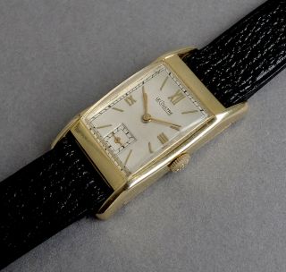 Jaeger Lecoultre 14k Solid Gold Art Deco Gents Vintage Watch 1944