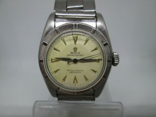 Vintage Rolex Oyster Perpetual Chronometer 6015 Bubbleback Stainless Steel Watch