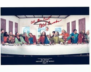 Mel Brooks Signed History Of The World 8x10 Uacc Rd Funny Last Supper Waiter