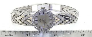 Omega vintage heavy 18K WG elegant 1.  0CTW VS1/F diamond mechanical ladies watch 2