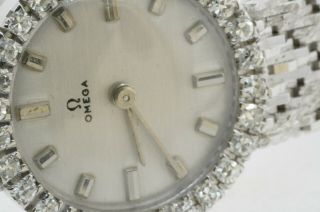 Omega vintage heavy 18K WG elegant 1.  0CTW VS1/F diamond mechanical ladies watch 5