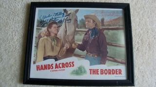 Roy Rogers Ruth Terry Signed Autographed Photo Framed Hands Across The Border