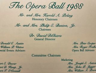 Luciano Pavarotti Signed Program Opera Ball 1988 Riverview Ballroom Mich Opera 3