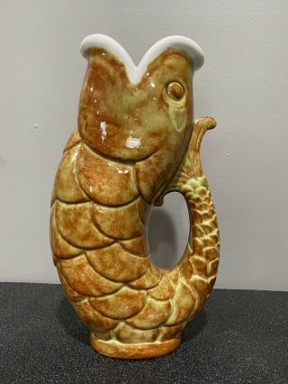 Vintage Pottery Fish Vase/pitcher