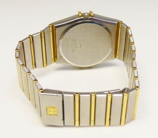 Mens 35mm Omega Constellation 18K Gold & Stainless Day Date Quartz Watch 3